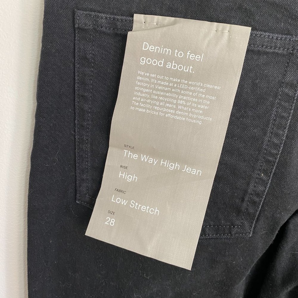 NWT Everlane The Way High Rise Straight Leg Jean in Coal Size 28 - Picture 6 of 6